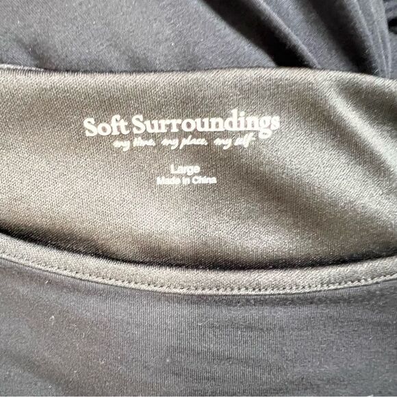 Soft Surroundings Here To Infinity Maxi Dress Sleeveless Black Side Ruching L - Picture 7 of 11